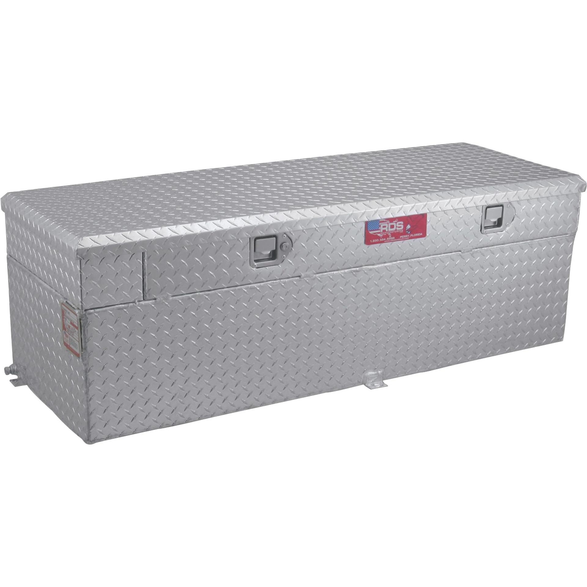RDS 72748 Aluminum Auxiliary Fuel Tank Toolbox Combo - 91-Gallon, Rectangular, Diamond Plate, Model Number - High quality product image showing RDS 72748 Aluminum Auxiliary Fuel Tank Toolbox Combo - 91-Gallon, Rectangular, Diamond Plate, Model Number details and features