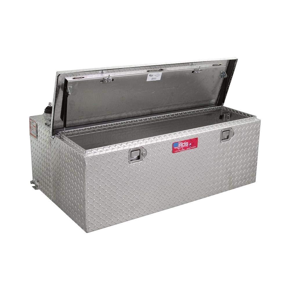 RDS 72774 Aluminum Transfer Fuel Tank Toolbox Combo - 48 Gallon, Rectangular, Diamond Plate, Model Number - High quality product image showing RDS 72774 Aluminum Transfer Fuel Tank Toolbox Combo - 48 Gallon, Rectangular, Diamond Plate, Model Number details and features