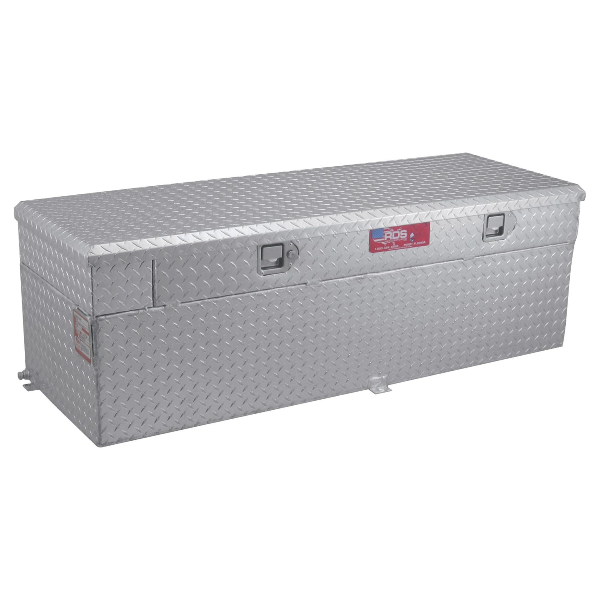 RDS 72775 Auxiliary Fuel Tank; DOT Approved; Diesel; 40 Gallon Capacity; Rectangle; 55 Inch Length x 20 Inch Width x 19 Inch Height; Diamond Tread; Aluminum - High quality product image showing RDS 72775 Auxiliary Fuel Tank; DOT Approved; Diesel; 40 Gallon Capacity; Rectangle; 55 Inch Length x 20 Inch Width x 19 Inch Height; Diamond Tread; Aluminum details and features
