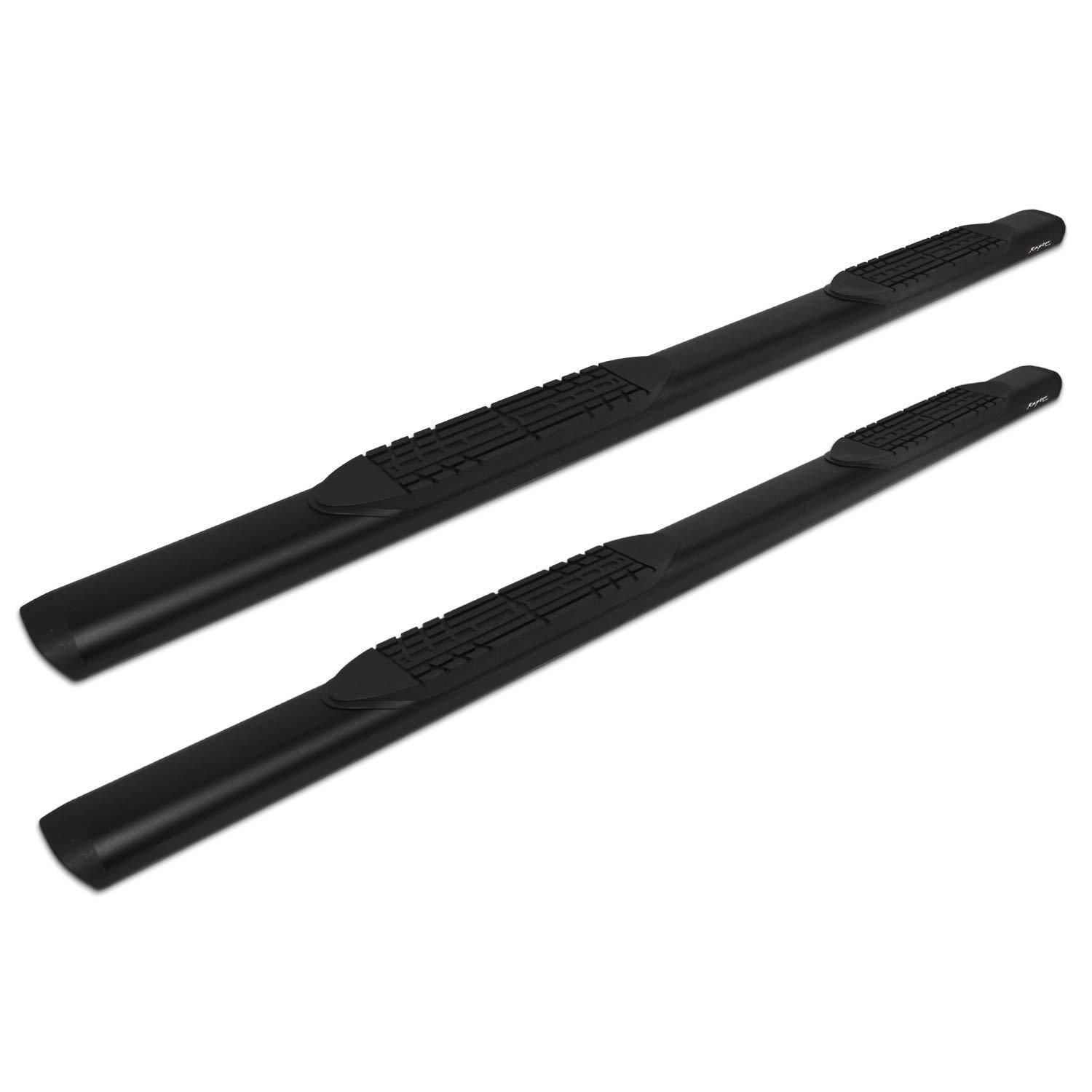 RAPTOR 2001-0174BT Running Boards Steps 5in Oval Style Black Aluminum for 07-18 Silverado Sierra 1500 or 07-19 2500 3500 HD Double Cab - High quality product image showing RAPTOR 2001-0174BT Running Boards Steps 5in Oval Style Black Aluminum for 07-18 Silverado Sierra 1500 or 07-19 2500 3500 HD Double Cab details and features