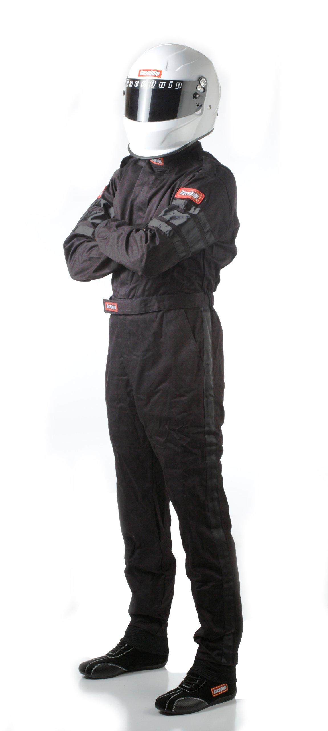 RACEQUIP 110005 Racing Driver Fire Suit One Piece Single Layer SFI 3.2A/ 1 Black Large - High quality product image showing RACEQUIP 110005 Racing Driver Fire Suit One Piece Single Layer SFI 3.2A/ 1 Black Large details and features