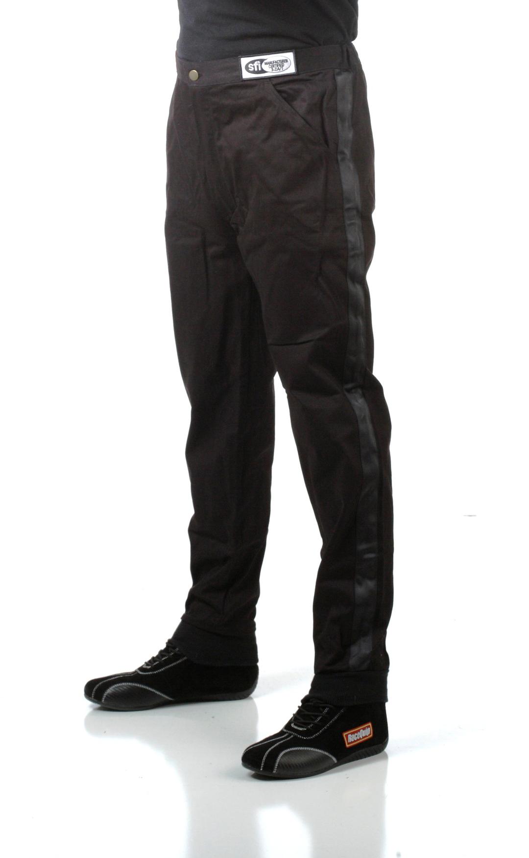 RACEQUIP 112007 Racing Driver Fire Suit Pants Single Layer SFI 3.2A/ 1 Black 2X-Large - The Twister Group Tools product
