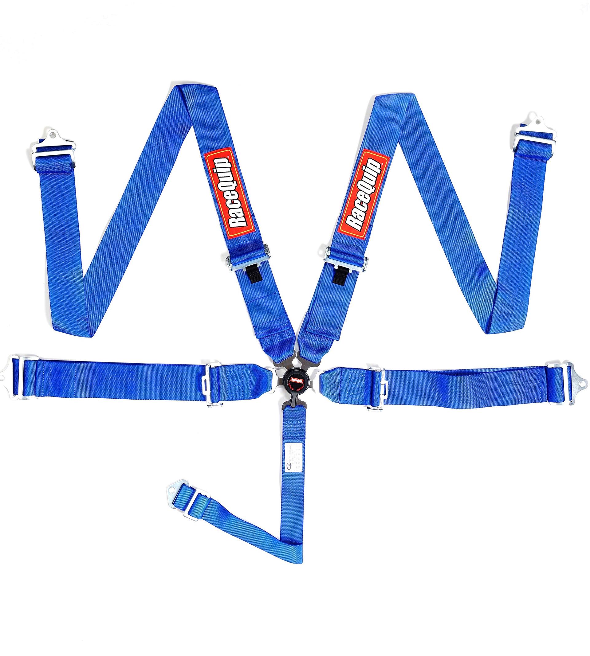 RACEQUIP 741021 Auto Racing Harness Set Camlock 5 Point Pull-Down Lap SFI 16.1 Blue - High quality product image showing RACEQUIP 741021 Auto Racing Harness Set Camlock 5 Point Pull-Down Lap SFI 16.1 Blue details and features