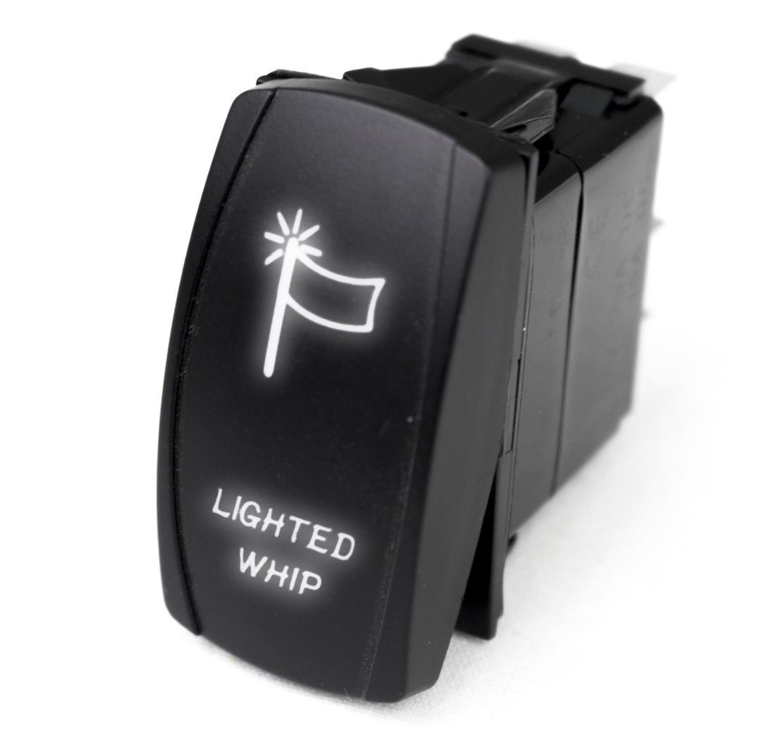 RACE SPORT LJ61W RSLED Rocker Switch w/White LED Radiance (Lighted WHIP) - High quality product image showing RACE SPORT LJ61W RSLED Rocker Switch w/White LED Radiance (Lighted WHIP) details and features