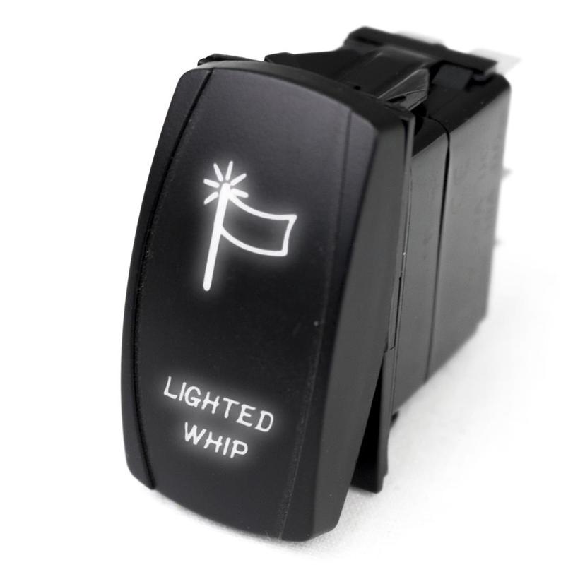 RACE SPORT LJ61W RSLED Rocker Switch w/White LED Radiance (Lighted WHIP)