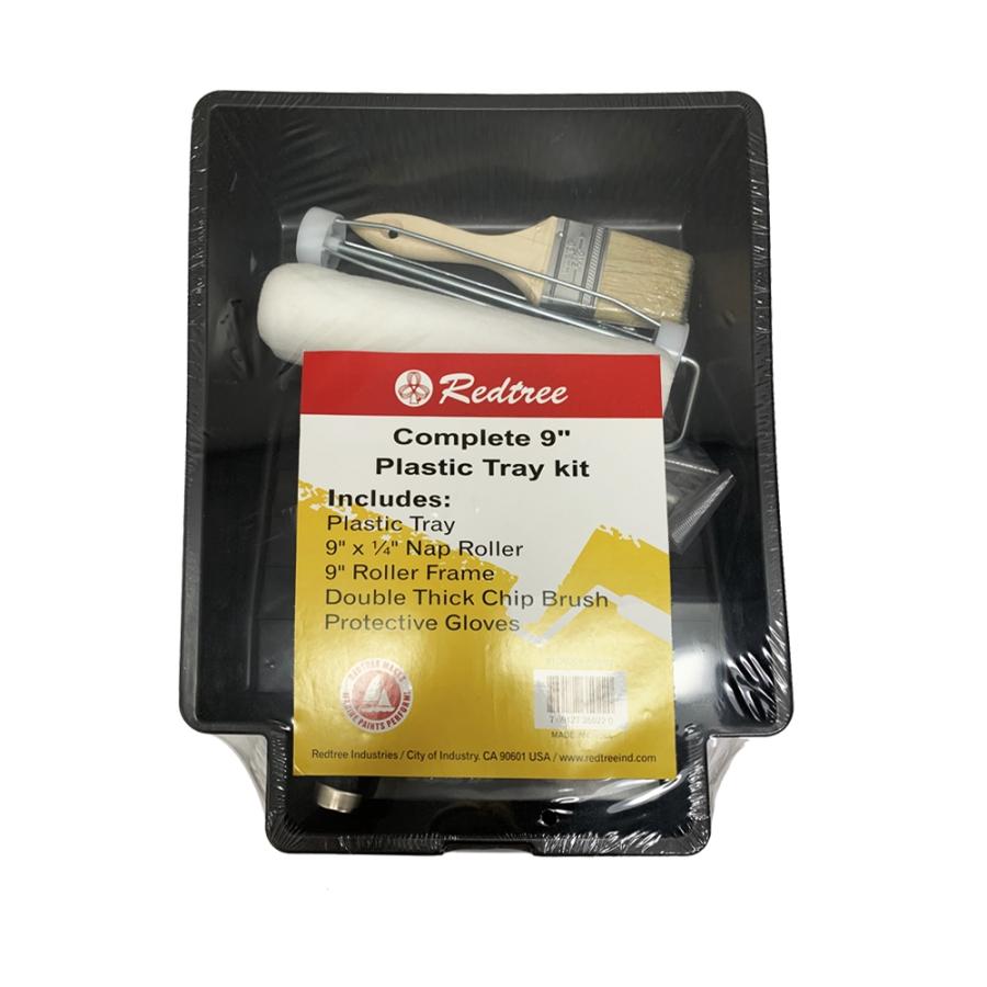 REDTREE 35022 9FT DELUXE BOTTOM PAINT SET W/PLASTI, Compatible With 9 Inch Width Paint Rollers; 1 Gallon Tray Capacity; Plastic - High quality product image showing REDTREE 35022 9FT DELUXE BOTTOM PAINT SET W/PLASTI, Compatible With 9 Inch Width Paint Rollers; 1 Gallon Tray Capacity; Plastic details and features