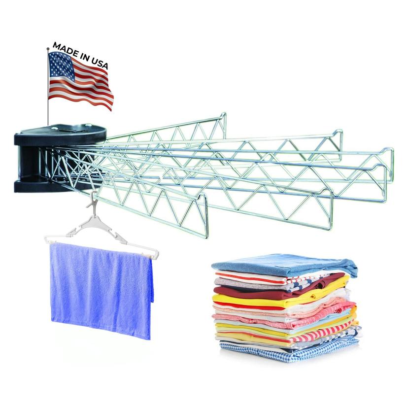 STROMBERG CL-35 Extend-A-Line 35 INCH Long Versatile Swing Arm Drying Rack and Clothes Hanger with Swinging Towel Bar and Folding Clothes Hanger for RVs, Motorhomes, Campers & Home