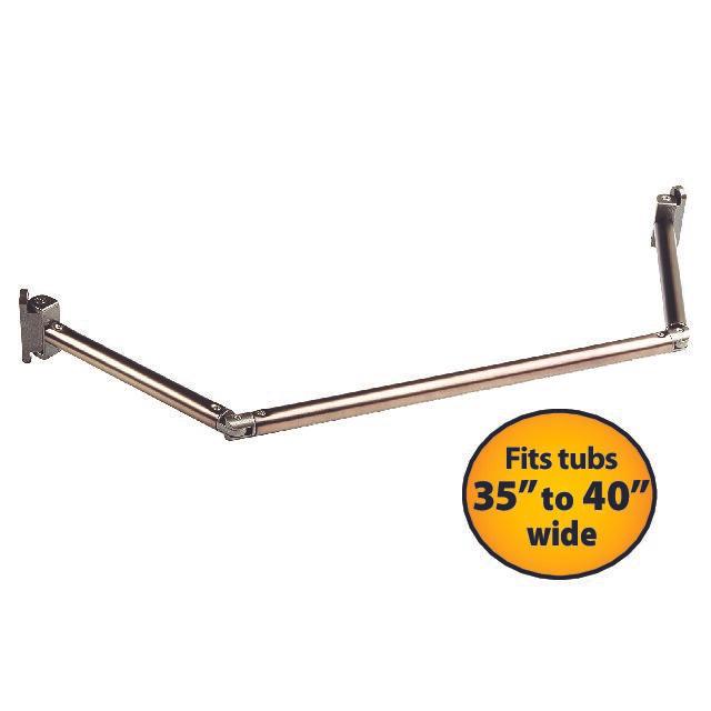 STROMBERG EXT-3542S Shower Curtain Rod; Extend A Shower; Fits 35 Inch To 42 Inch Wide RV Shower; 43.05 Inch Length; Pivoting Shower Extender Gives 30 Percent More Shower Space; Satin; With Pivoting Rod/ Self Tapping Screws - High quality product image showing STROMBERG EXT-3542S Shower Curtain Rod; Extend A Shower; Fits 35 Inch To 42 Inch Wide RV Shower; 43.05 Inch Length; Pivoting Shower Extender Gives 30 Percent More Shower Space; Satin; With Pivoting Rod/ Self Tapping Screws details and features