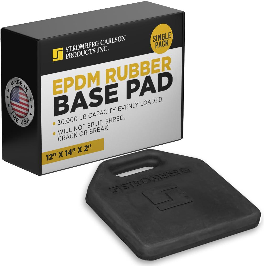 STROMBERG JBP-1214.2 Durable EPDM Rubber Base Pads (12 INCHx14 INCHx2 INCH) - Multipurpose Pads for Floor Jacks, Tongue Jacks, Hydraulic Jacks, Scissor Jacks - 30,000 lb Capacity - High quality product image showing STROMBERG JBP-1214.2 Durable EPDM Rubber Base Pads (12 INCHx14 INCHx2 INCH) - Multipurpose Pads for Floor Jacks, Tongue Jacks, Hydraulic Jacks, Scissor Jacks - 30,000 lb Capacity details and features