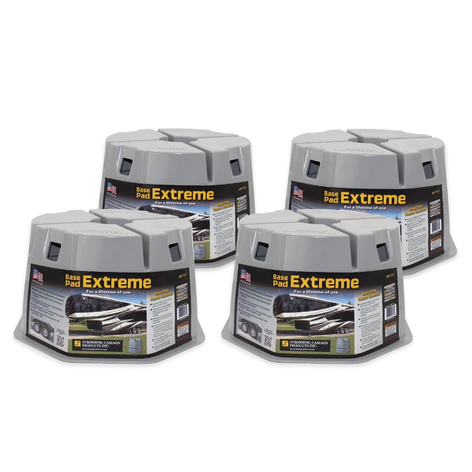 STROMBERG JBP-712.4 Base Pad Extreme - 7 INCH Block, 6000 lb Max Capacity - Camper Accessories for Travel Trailers, RV Accessories, Jack Stands, Trailer Jack, Trailer Jack Block, RV Jack Pads (4 Pack) - High quality product image showing STROMBERG JBP-712.4 Base Pad Extreme - 7 INCH Block, 6000 lb Max Capacity - Camper Accessories for Travel Trailers, RV Accessories, Jack Stands, Trailer Jack, Trailer Jack Block, RV Jack Pads (4 Pack) details and features