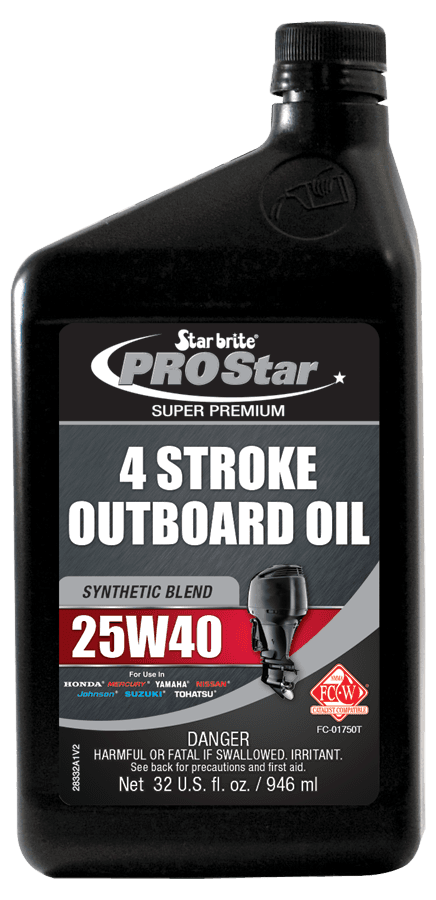 STAR BRITE 028332 Premium Synthetic Blend 4 Stroke Outboard Oil 25W 40-32 oz