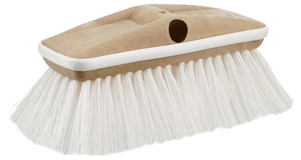 STAR BRITE 040163 Deluxe Stiff Heavy Duty 8 INCH Brush Head W/Bumper - Dual Connections Fit Either Standard 3/4 INCH Threaded Poles or Extend-A-Brush Handles (White) Stiff - The Twister Group Tools product
