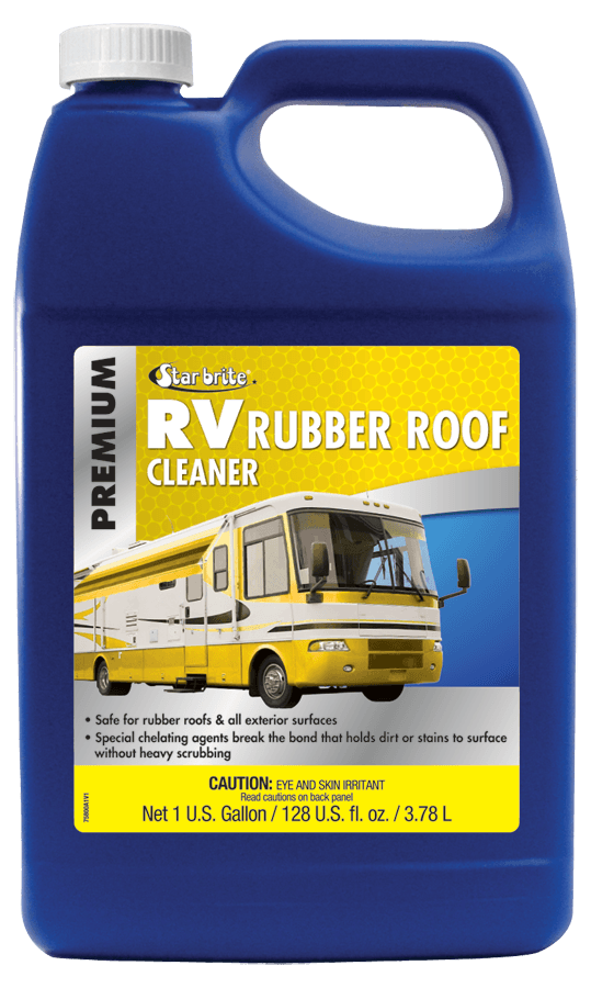 STAR BRITE 075800 Premium RV Rubber Roof Cleaner - Safely Remove Dirt, Grime & Stains From Camper Roofs, Rubber, Fiberglass & Painted Surfaces Without Corrosive Acids 128 OZ