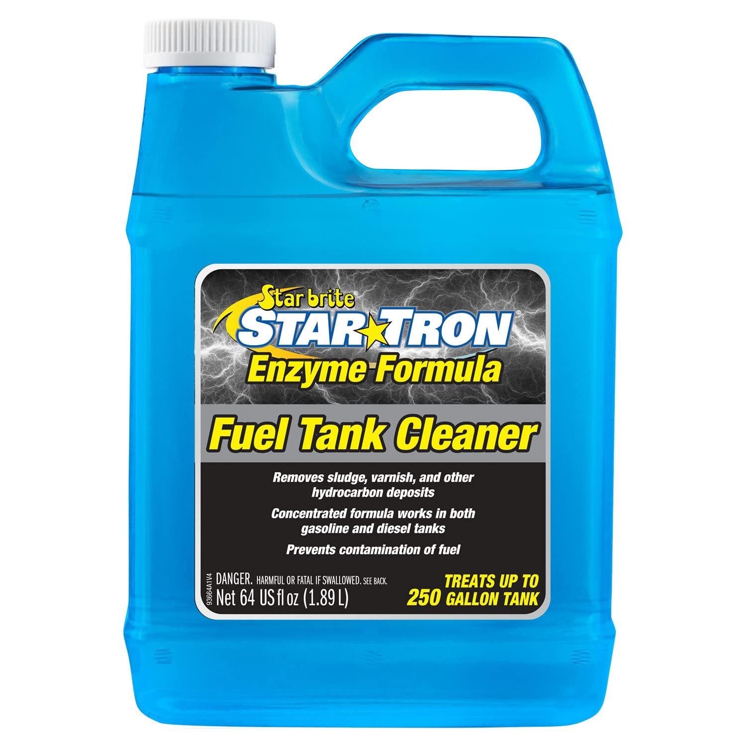 STAR BRITE 093664 Star Tron Fuel Tank Cleaner - Remove Sludge, Varnish & Other Deposits - Rejuvanate Old, Stale Fuel - Concentrated Formula Works In Gas Tanks & Diesel Tanks - 64 OZ, blue - High quality product image showing STAR BRITE 093664 Star Tron Fuel Tank Cleaner - Remove Sludge, Varnish & Other Deposits - Rejuvanate Old, Stale Fuel - Concentrated Formula Works In Gas Tanks & Diesel Tanks - 64 OZ, blue details and features