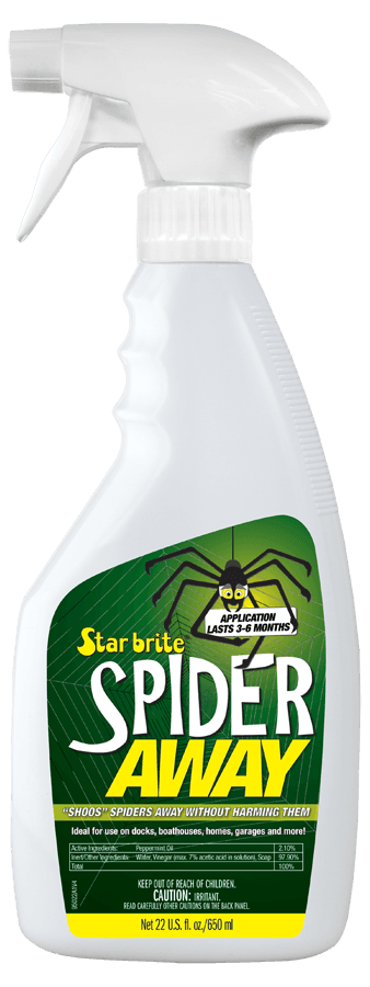 STAR BRITE 095022P Spider Away 22 OZ Spray Simply Chase Away Pesky Spiders & Keep Them Away - Ideal for Homes, Garages, Docks, Patios, Boathouses & More (095022SS) - High quality product image showing STAR BRITE 095022P Spider Away 22 OZ Spray Simply Chase Away Pesky Spiders & Keep Them Away - Ideal for Homes, Garages, Docks, Patios, Boathouses & More (095022SS) details and features