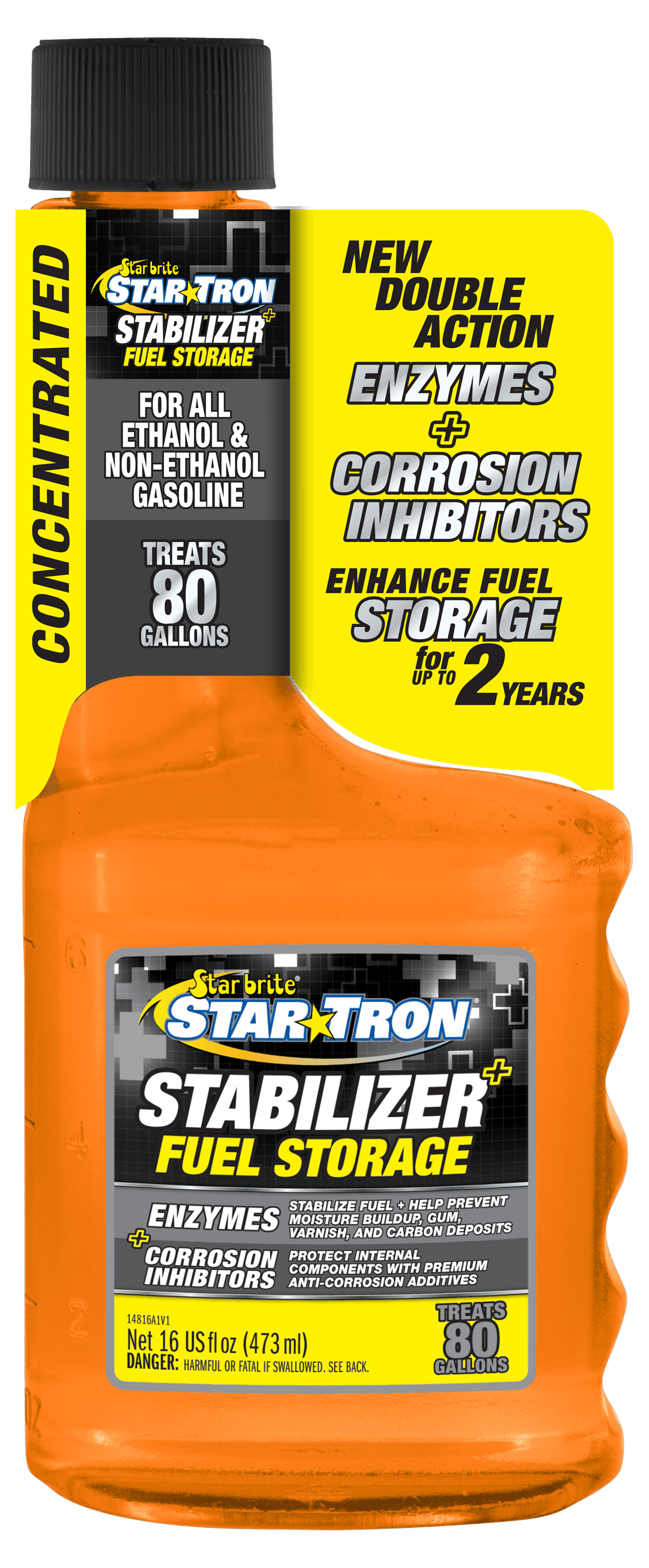 STAR BRITE 14816 Star Tron Stabilizer+ Fuel Storage with Corrosion Protection - Treats 80 Gallons of Gas - 16 OZ - The Twister Group Tools product