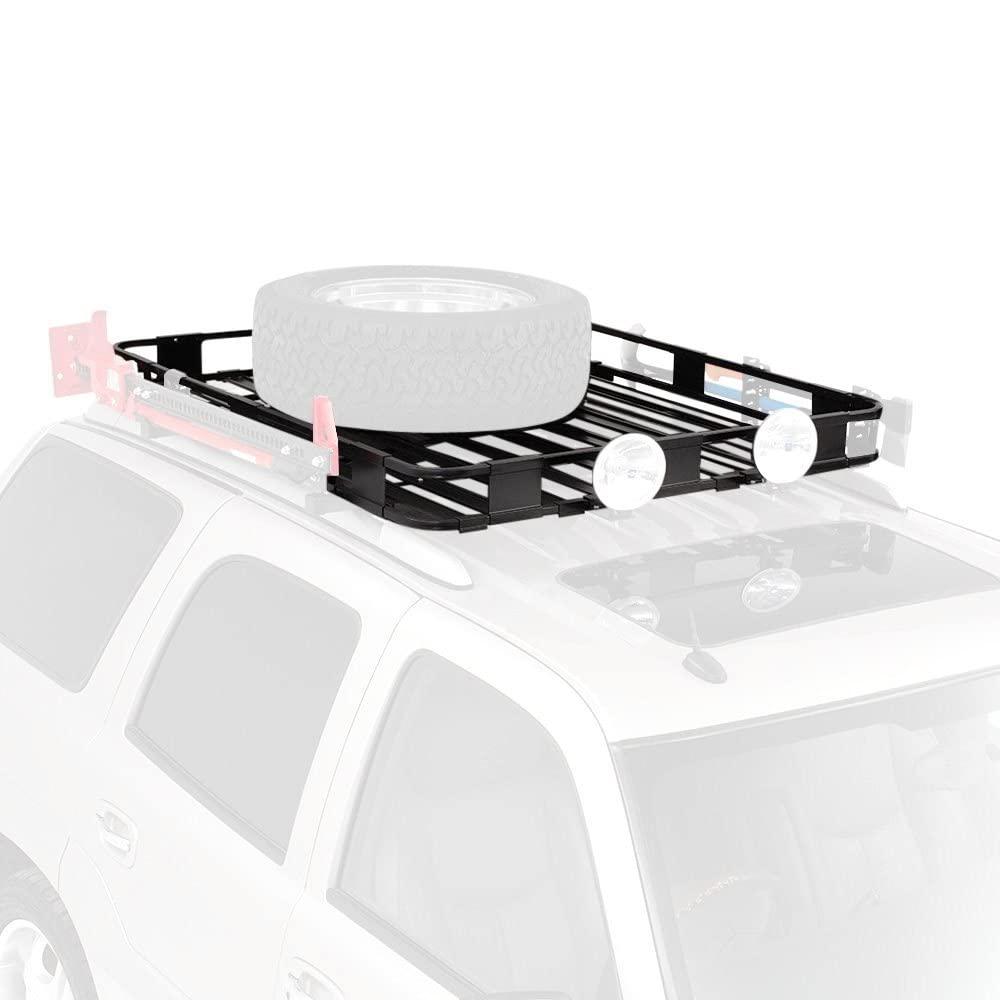 SURCO S5060 Black Aluminum Safari Roof Rack for Cargo, Luggage, and Bikes. Premium Quality Made in The USA. Fits Full Size Vans. 50 INCH W x 60 INCH L x 5 INCH T. Requires Vehicle Specific Roof Rack Adapter - High quality product image showing SURCO S5060 Black Aluminum Safari Roof Rack for Cargo, Luggage, and Bikes. Premium Quality Made in The USA. Fits Full Size Vans. 50 INCH W x 60 INCH L x 5 INCH T. Requires Vehicle Specific Roof Rack Adapter details and features
