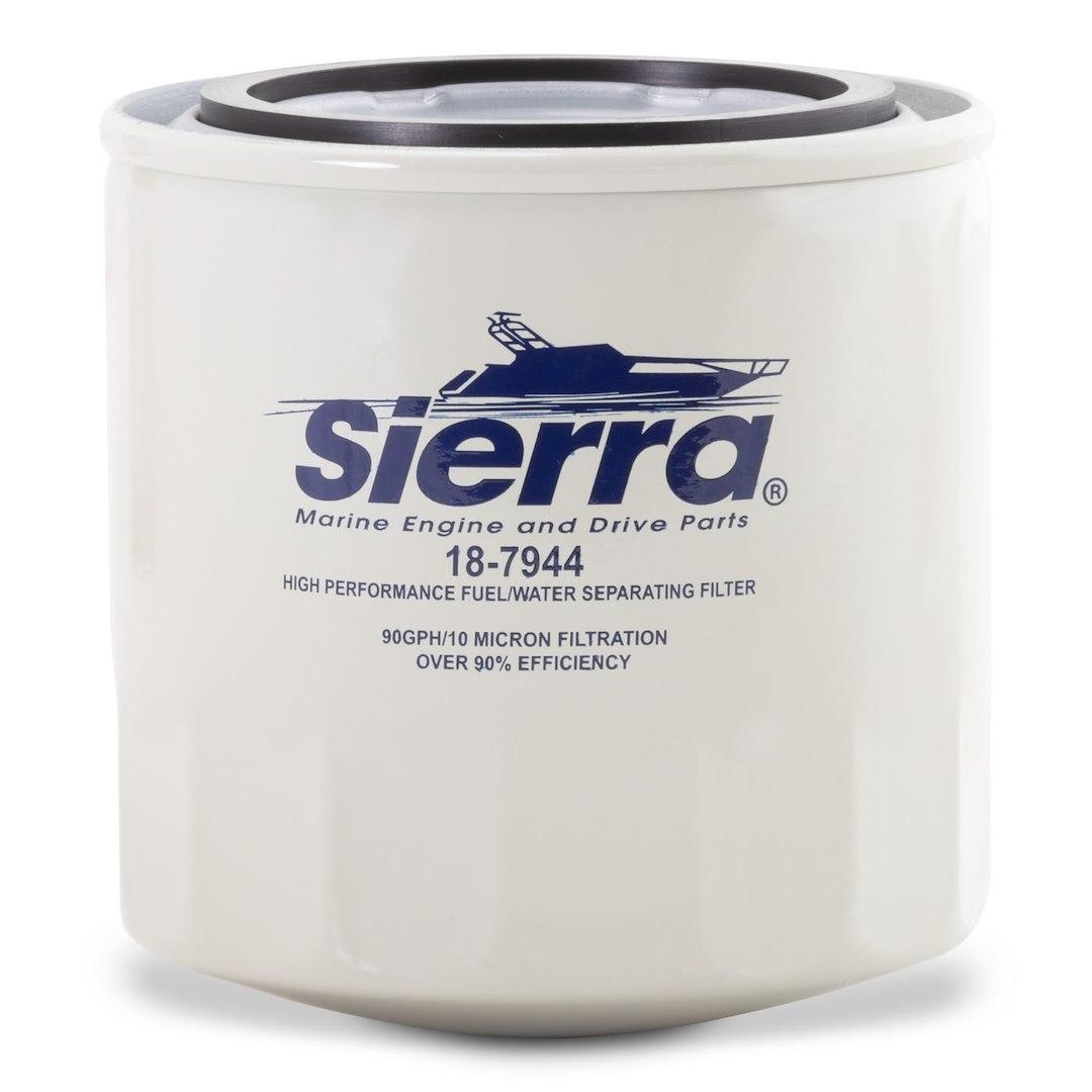 SIERRA 18-7944 FUEL WATER SEPARATOR FILTER, 10 Micron Element; 90 GPH; 11/16 Inch-16 Inlet Size; Short Filter; Fuel Injected Engines; 3.875 Inch Height; Fits Mercruiser Stern Drive/ Mercury Marine Engines - High quality product image showing SIERRA 18-7944 FUEL WATER SEPARATOR FILTER, 10 Micron Element; 90 GPH; 11/16 Inch-16 Inlet Size; Short Filter; Fuel Injected Engines; 3.875 Inch Height; Fits Mercruiser Stern Drive/ Mercury Marine Engines details and features