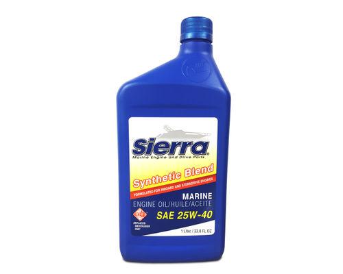 SIERRA 18-9440-8 SYNTHETIC BLEND MERCURY OUTBOARD EN, SAE 25W-40; Synthetic Blend; 1 Liter Bottle; Single; 4-Stroke Marine Engine Oil; NMMA FC-W/ API-SL Certified - High quality product image showing SIERRA 18-9440-8 SYNTHETIC BLEND MERCURY OUTBOARD EN, SAE 25W-40; Synthetic Blend; 1 Liter Bottle; Single; 4-Stroke Marine Engine Oil; NMMA FC-W/ API-SL Certified details and features