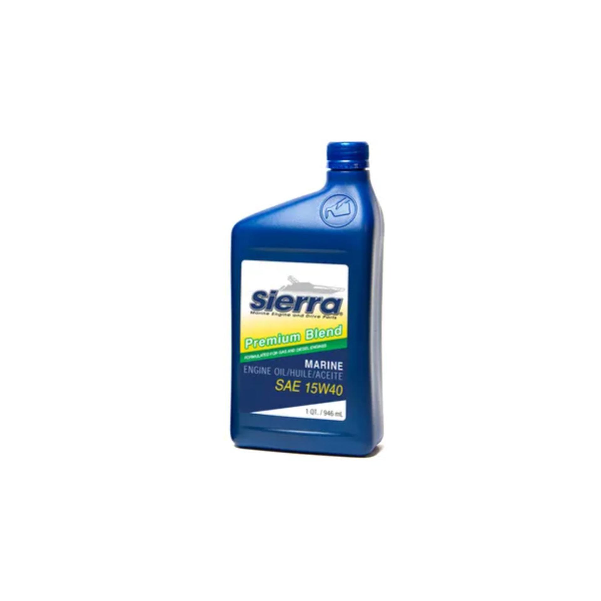 SIERRA 18-9554-2 Oil; Marine Series; SAE 15W-40; Premium Blend 4-Stroke Engine Oi; 1 Quart Bottle; Single - High quality product image showing SIERRA 18-9554-2 Oil; Marine Series; SAE 15W-40; Premium Blend 4-Stroke Engine Oi; 1 Quart Bottle; Single details and features