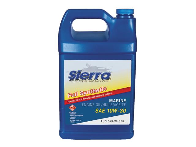 SIERRA 18-9690-3 10W30 SYNTHETIC OIL - GAL, SAE 10W-30; Synthetic; 1 Gallon Jug; Single; 4-Stroke Marine Engine Oil; NMMA FC-W/ API-SL Certified - The Twister Group Tools product
