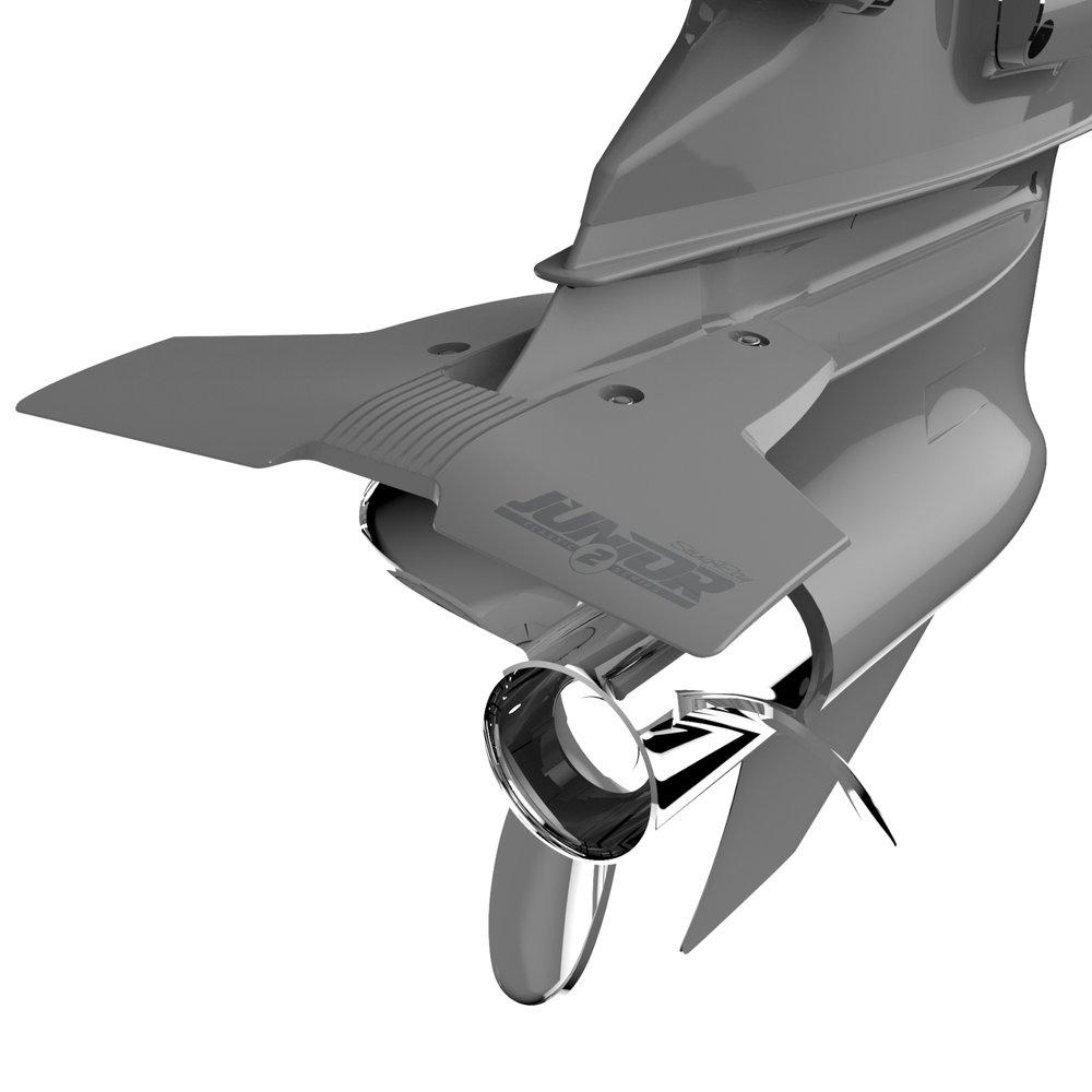STINGRAY JR23 Classic Junior 2 Hydrofoils for 9.9-40 hp (Grey) - Best for Small Boats - Stabilizer Fins for Outboard/Outdrive Motors - High quality product image showing STINGRAY JR23 Classic Junior 2 Hydrofoils for 9.9-40 hp (Grey) - Best for Small Boats - Stabilizer Fins for Outboard/Outdrive Motors details and features