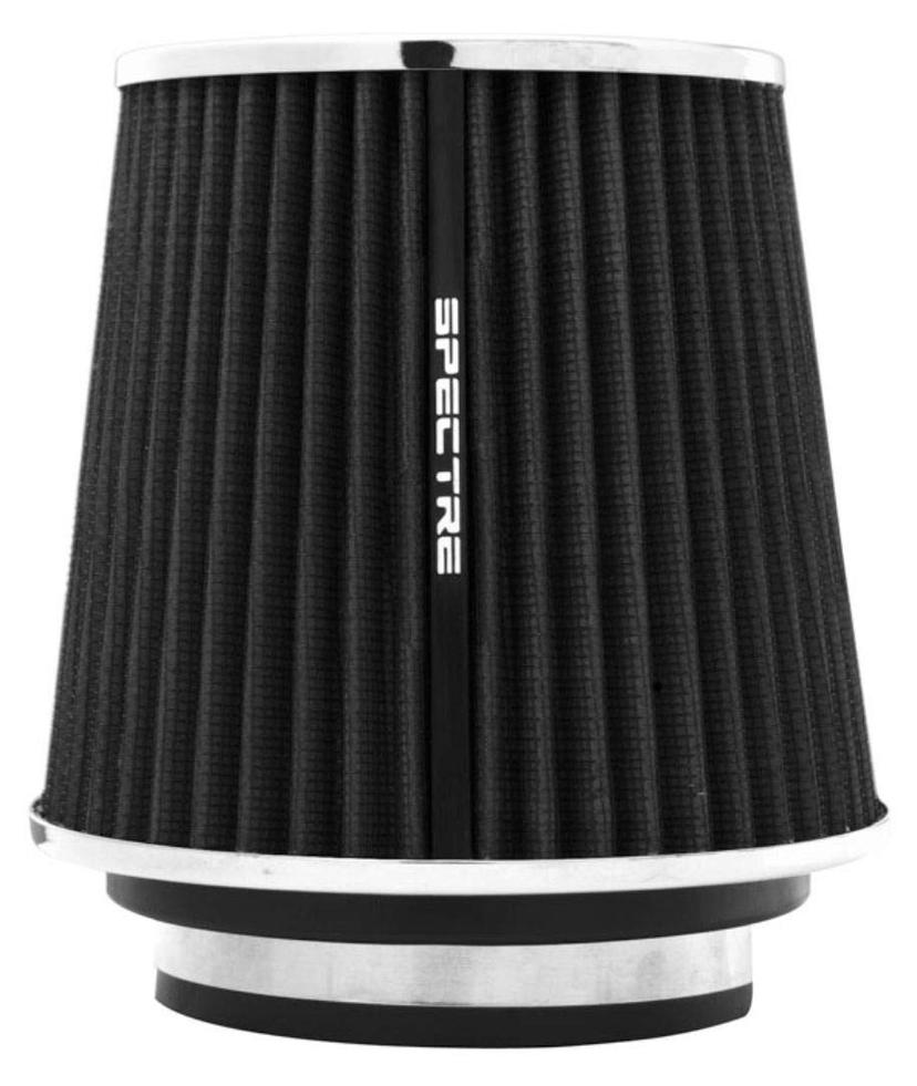 SPECTRE 8131 Universal Clamp-On Air Filter: High Performance, Washable Filter: Round Tapered; 3 in/3.5 in/4 in Flange ID; 6.719 in (171 mm) Height; 6 in (152 mm) Base; 4.75 in (121 mm) Top, SPE-Black