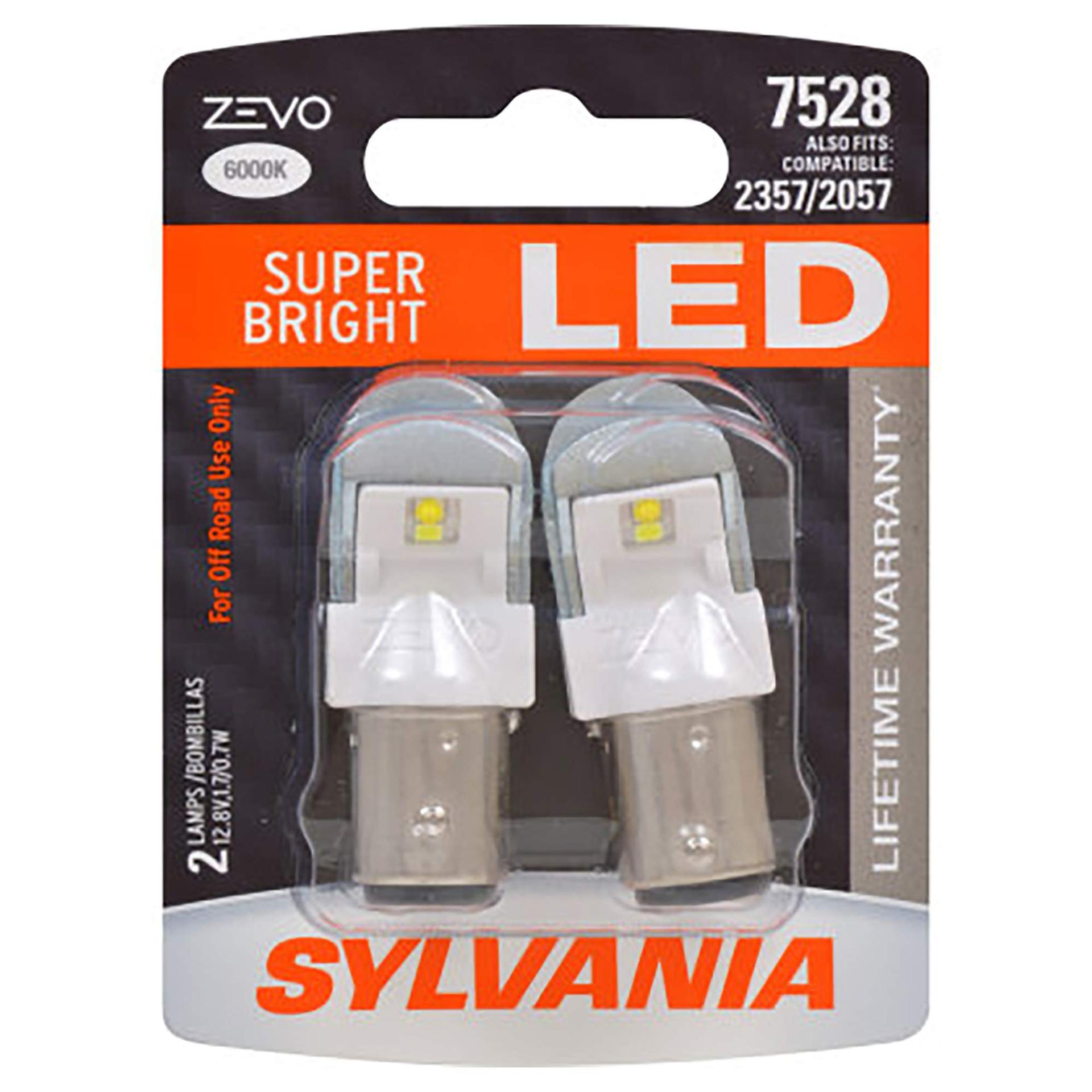 SYLVANIA 7528LED.BP2 7528 ZEVO LED White Bulb - Bright LED Bulb, Ideal for Daytime Running Lights (DRL) and Back-Up/Reverse Lights (Contains 2 Bulbs) - High quality product image showing SYLVANIA 7528LED.BP2 7528 ZEVO LED White Bulb - Bright LED Bulb, Ideal for Daytime Running Lights (DRL) and Back-Up/Reverse Lights (Contains 2 Bulbs) details and features