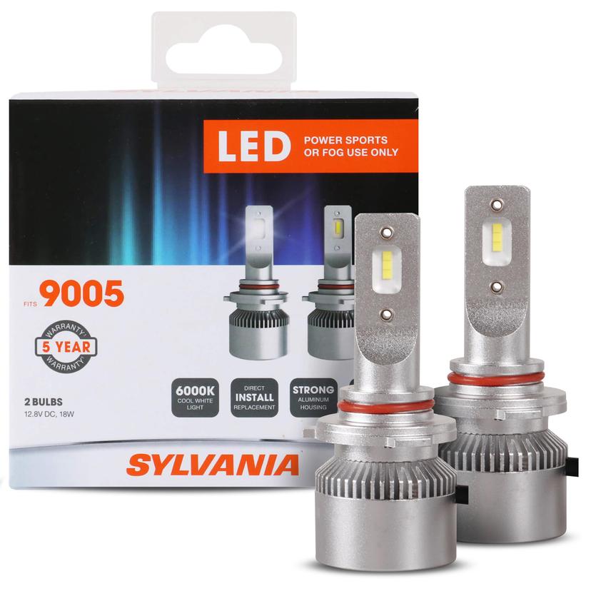 SYLVANIA 9005SL.BX2 9005 LED Powersport Headlight Bulbs for Off-Road Use or Fog Lights - 2 Pack