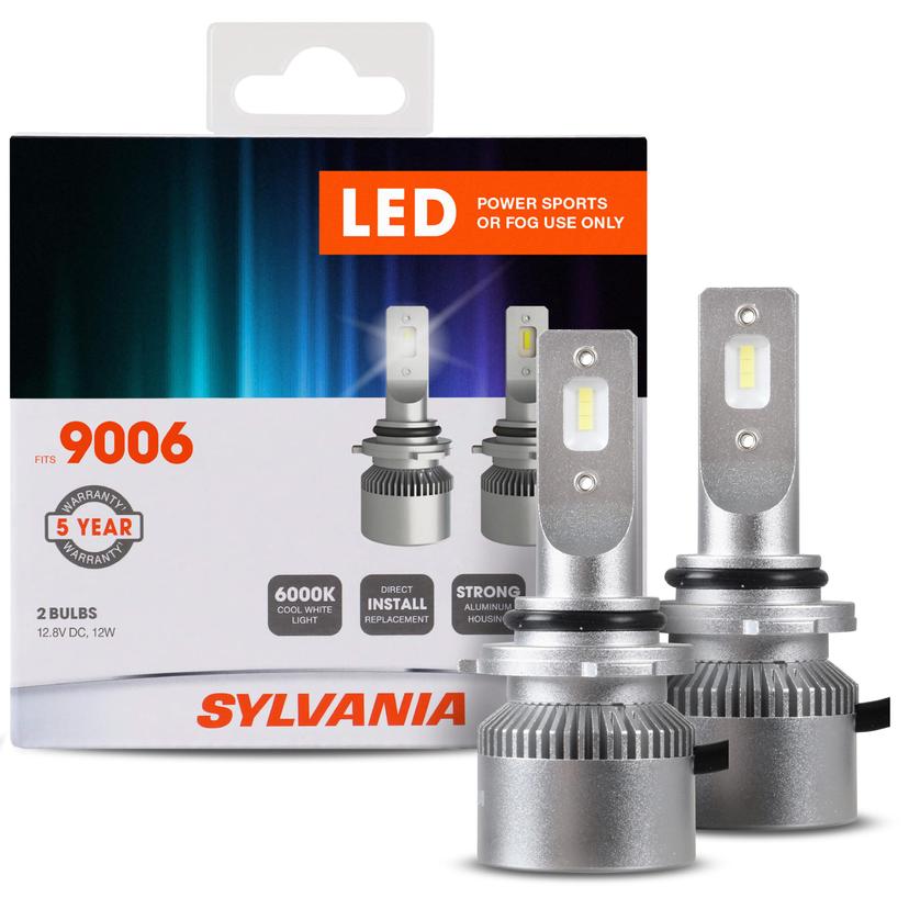 SYLVANIA 9006SL.BX2 9006 LED Powersport Headlight Bulbs for Off-Road Use or Fog Lights - 2 Pack