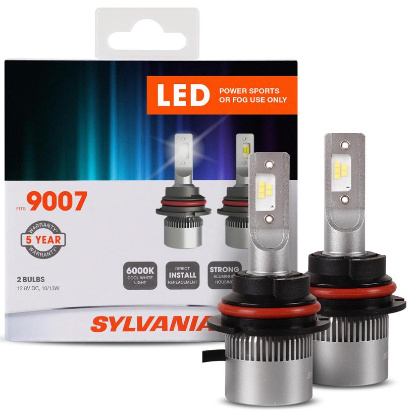 SYLVANIA 9007SL.BX2 9007 LED Powersport Headlight Bulbs for Off-Road Use or Fog Lights - 2 Pack