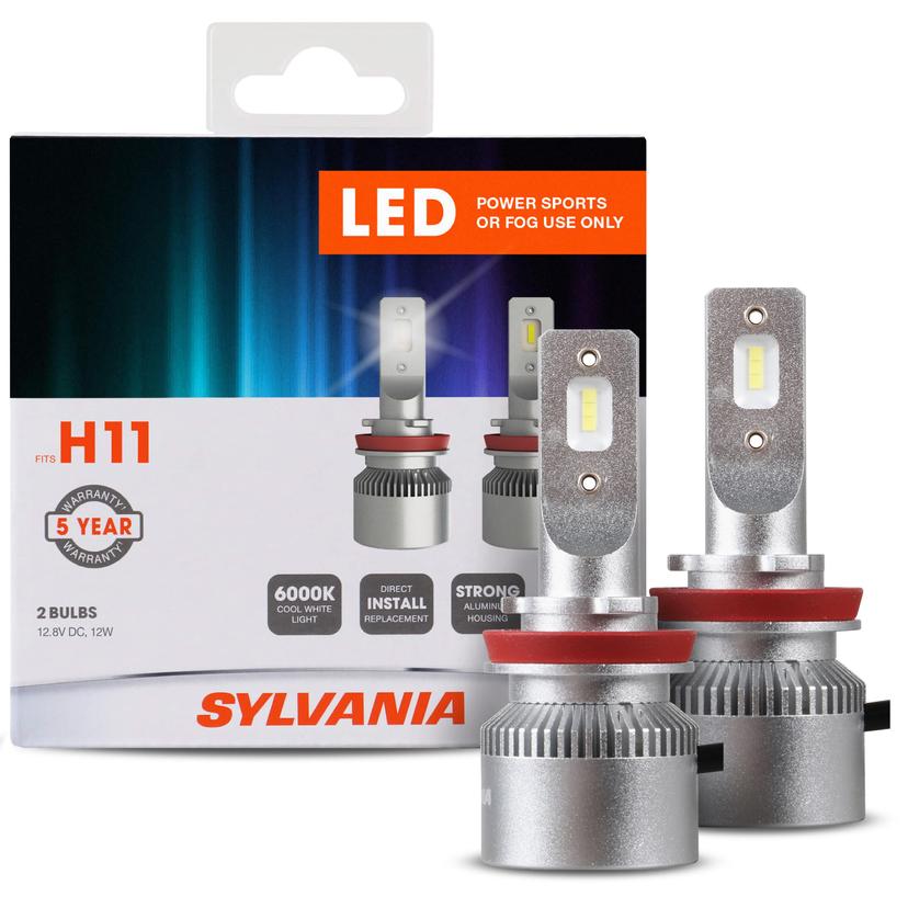 SYLVANIA H11SL.BX2 H11 LED Powersport Headlight Bulbs for Off-Road Use or Fog Lights - 2 Pack