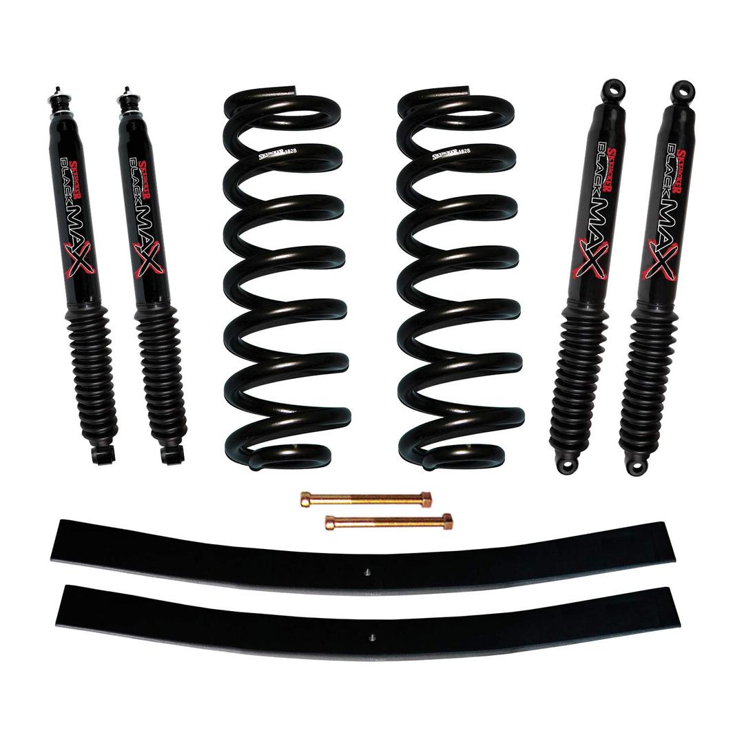 SKYJACKER 182P2K-B Suspension Lift Kit w/Shock Black MAX Shocks 1.5-2 in. Lift Incl. Front Coil Springs Rear Add-A-Leafs Suspension Lift Kit w/Shock - The Twister Group Tools product