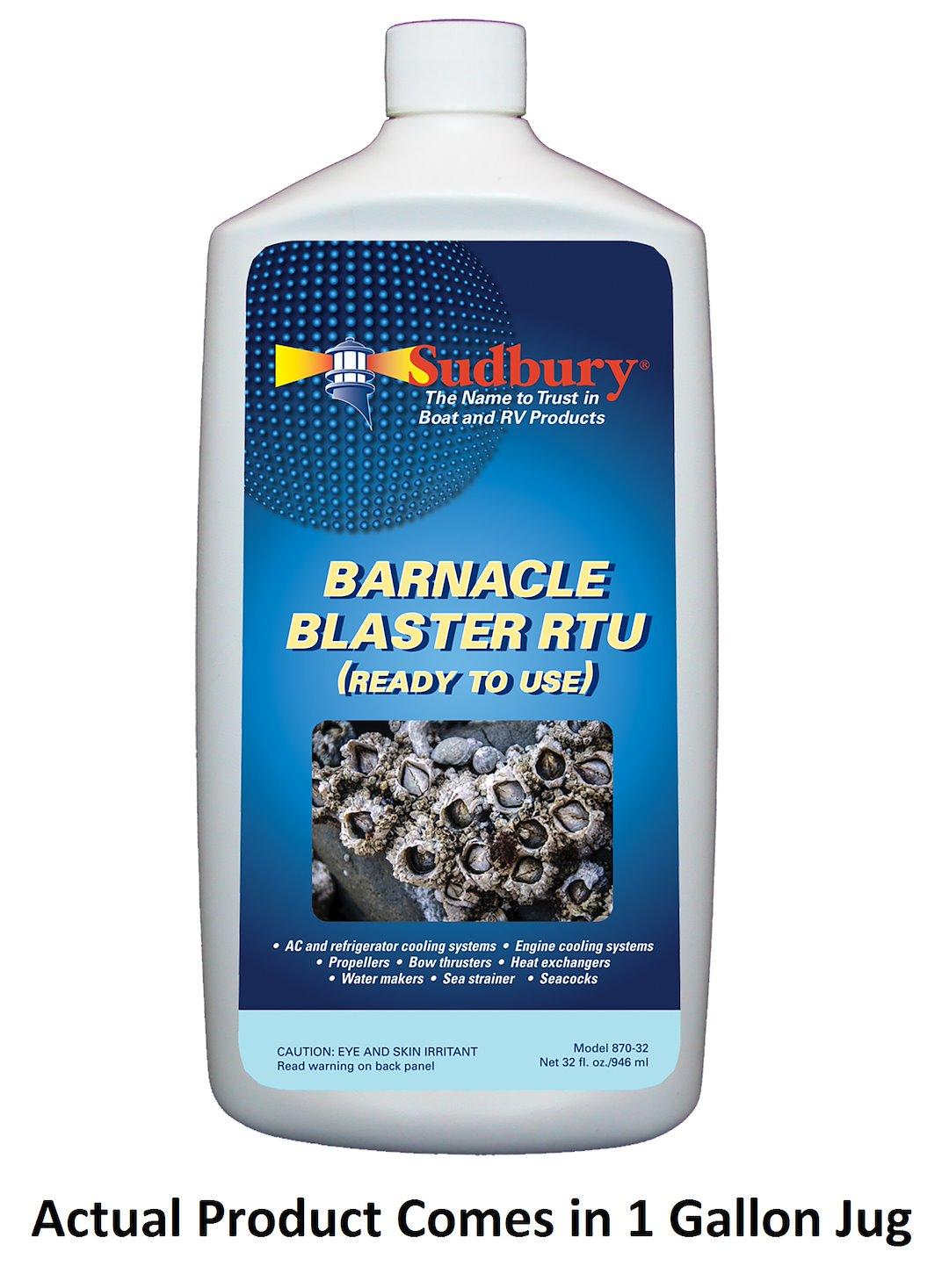 SUDBURY 870-128 BARNACLE BLASTER READY TO USE, Removes Barnacles From A/C And Refrigerator Cooling System/ Engine Cooling System/ Propellers/ Bow Thrusters/ Sea Strainers/ Heat Exchangers/ Water Makers/ Seacocks; Ready To Use; 1 Gallon Jug; Single - High quality product image showing SUDBURY 870-128 BARNACLE BLASTER READY TO USE, Removes Barnacles From A/C And Refrigerator Cooling System/ Engine Cooling System/ Propellers/ Bow Thrusters/ Sea Strainers/ Heat Exchangers/ Water Makers/ Seacocks; Ready To Use; 1 Gallon Jug; Single details and features