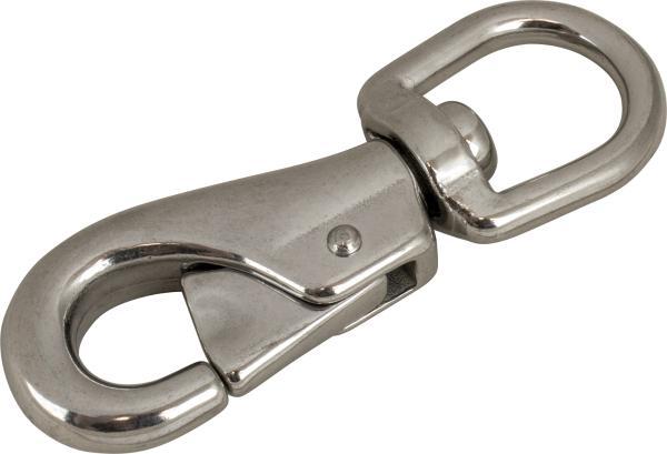SEA-DOG 146333-1 STAINLESS BULL NOSE SNAP, Rotating Eye Bull Nose Snap; 1/2 Inch Hook Size; 1 Inch Ring Diameter; 4-1/2 Inch Length; 316 Stainless Steel; Single