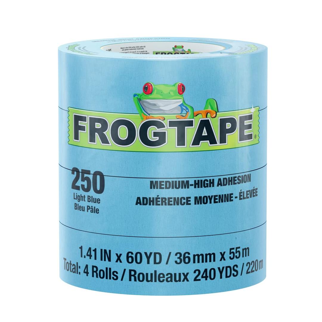 SHURTAPE 105328 250 Light Blue Moderate Temperature Performance Grade Masking Tape, Medium-High Adhesion, 36mm x 55m, 4 Rolls per Pack - The Twister Group Tools product