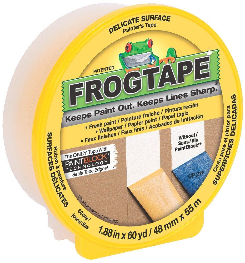 SHURTAPE 142920 FROGTAPE CF 160 Delicate Surface Painters Tape with PAINTBLOCK, 48mm x 55m, Yellow - High quality product image showing SHURTAPE 142920 FROGTAPE CF 160 Delicate Surface Painters Tape with PAINTBLOCK, 48mm x 55m, Yellow details and features