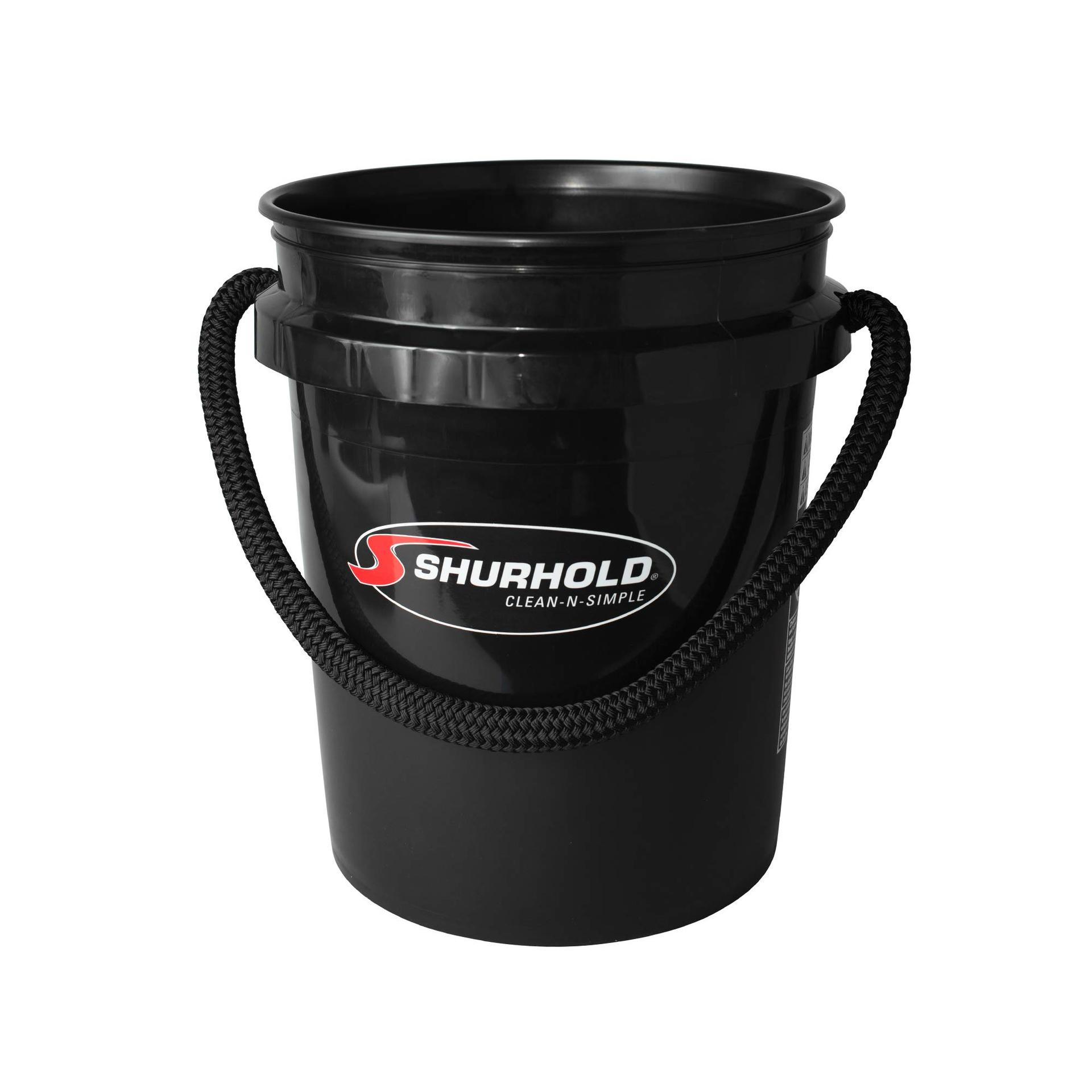 SHURHOLD 2452 Black 5 Gallon Bucket with Black Rope Handle - Product image