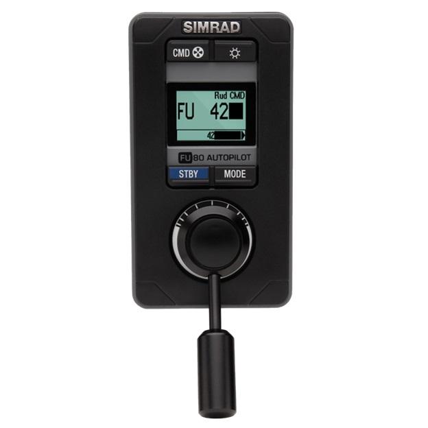 SIMRAD 000-10183-001 FU80 FOLLOW-UP STEERING LEVER, Black; Integrated 1.7 Inch Display Enables Remote Autopilot Control; With N2K-T-RD Network T-Connector - Product image
