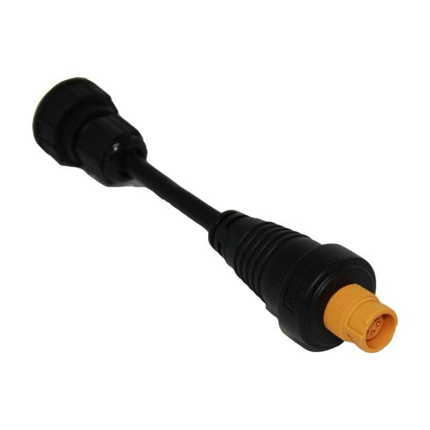 SIMRAD 000-10438-001 ETNERNET ADPTRJ45 MALE-YELLOW FEM, Fits HD Radar Processor; 5-Pin Connector; 6 Inch Length; Black; With RJ45 Male to 5 Pin Yellow Female Plug - Product image