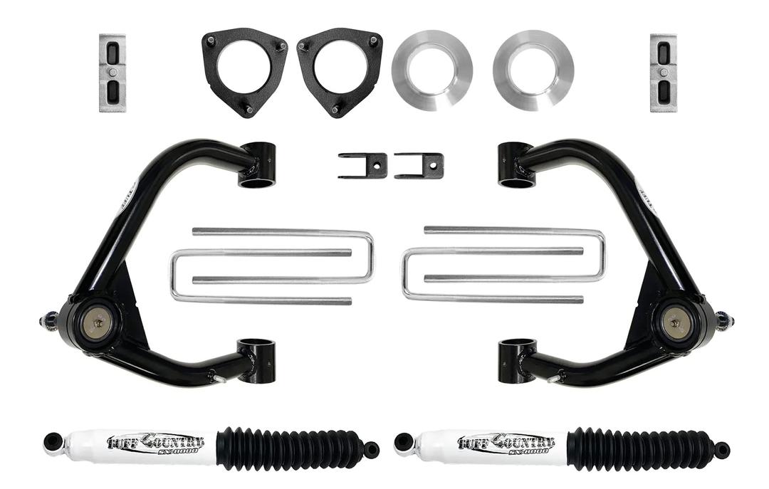 TUFF COUNTRY 14199KN 4 INCH Lift Kit with Upper Control Arms and Shocks Compatible with/Replacement for Chevy Silverado 1500 | GMC Sierra 2019-2022 - The Twister Group Tools product