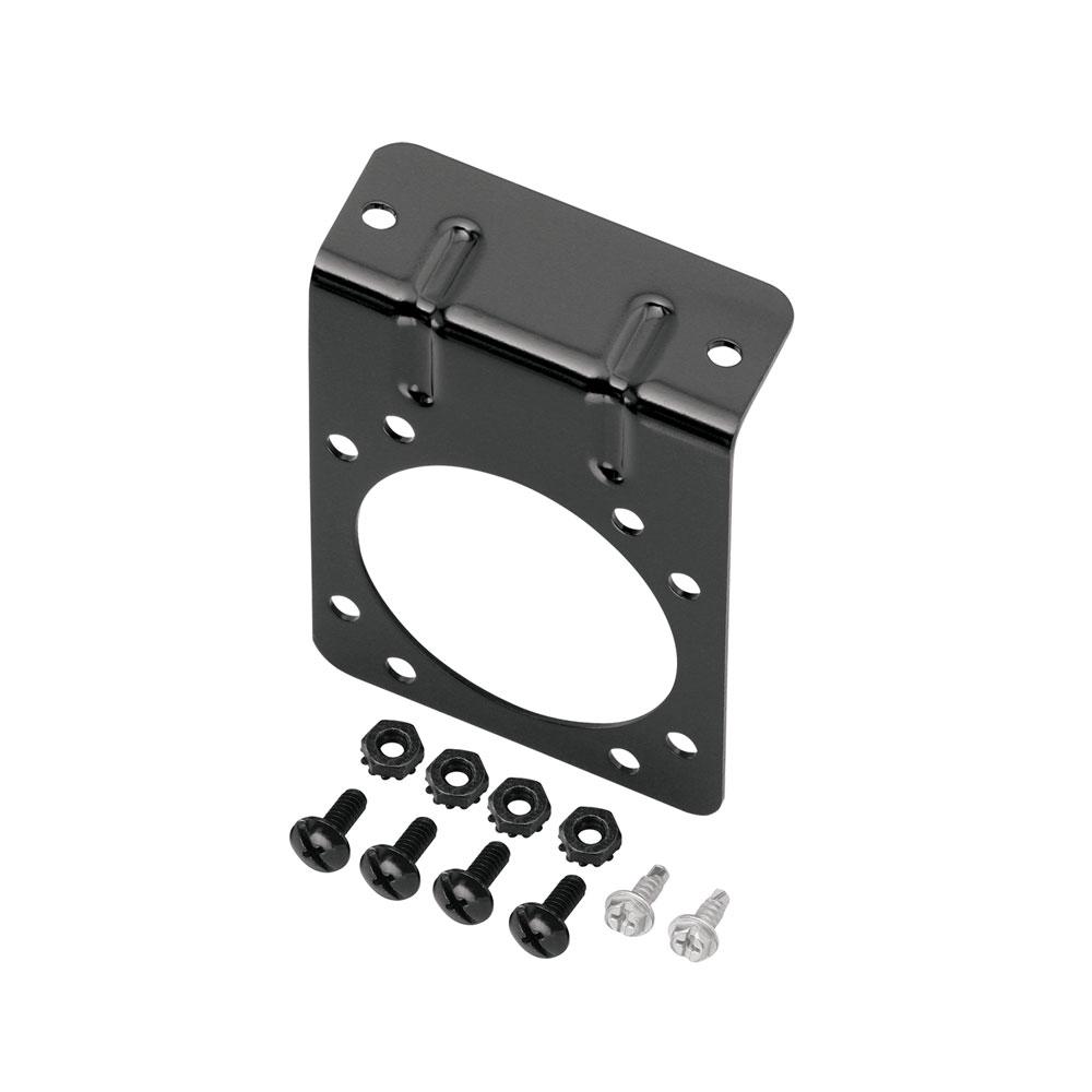 DRAW-TITE 118138 MOUNTING BRACKET - 7 WAY, For Use With 7-Way Flat Pin Connectors; Screw-In; Angled; Powder Coated; Black; Without Dust Cover; Single; With Screws And Nuts - The Twister Group Tools product