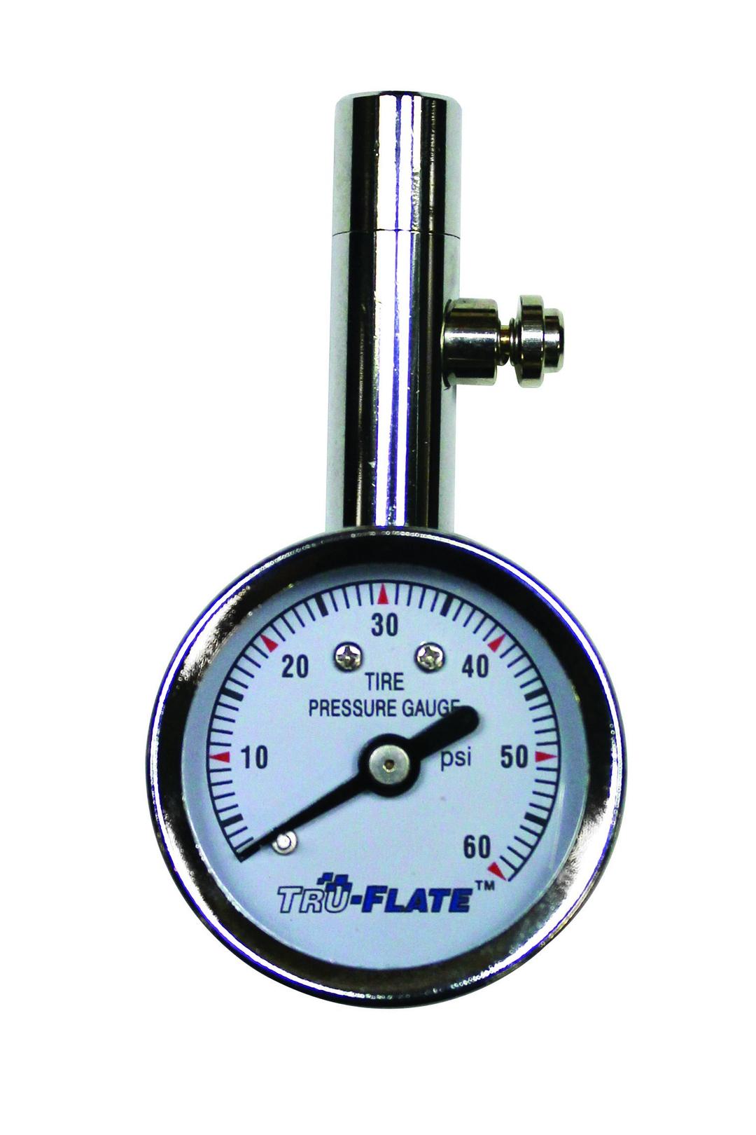TRU-FLATE 17-567 Mini Dial Tire Gauge with Bleeder Valve and Leather Pouch (5-60 Psi) - The Twister Group Tools product