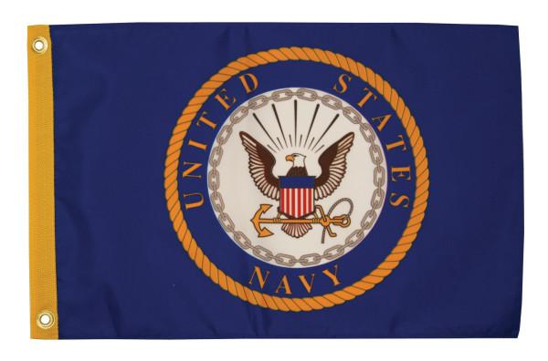 TAYLOR MADE 1619 US NAVY SEAL 12X18 FLAG, US Navy Seal Military Flag; 18 Inch Length x 12 Inch Height; Nylon; With Brass Grommets - The Twister Group Tools product