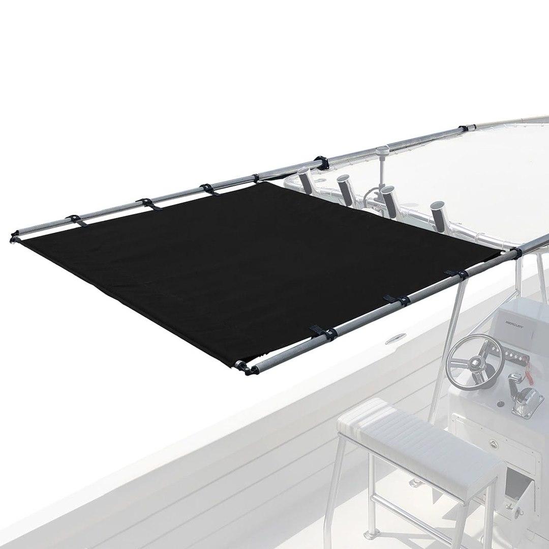 TAYLOR MADE 2021026399 PTX POWER SHADE SS 51 INCH WIDE BLK, Use Top Cover And Protect Boat Deck Aft Of T-Top From Rain And Sun; For Boats Under 26 Foot Length With A Soft T-Top Or Hardtop; Electric; 51 Inch Fabric Width x 5 Foot Extension Length - High quality product image showing TAYLOR MADE 2021026399 PTX POWER SHADE SS 51 INCH WIDE BLK, Use Top Cover And Protect Boat Deck Aft Of T-Top From Rain And Sun; For Boats Under 26 Foot Length With A Soft T-Top Or Hardtop; Electric; 51 Inch Fabric Width x 5 Foot Extension Length details and features