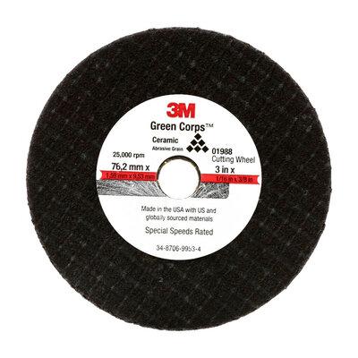3M 01988 General Purpose Cut Off Wheel 0 3 in, 1/16 INCH x 3/8 INCH, Resin Bonded Wheel for Fast Cut, Auto Body, Sheet Metal, 50 count