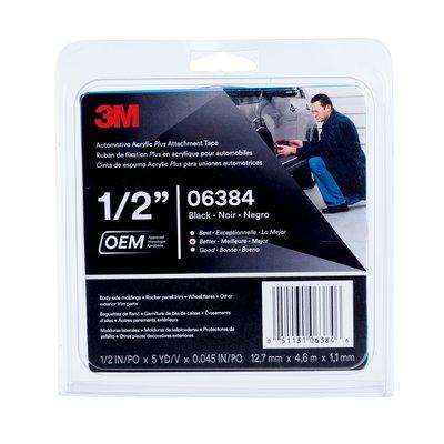 3M 06384 Automotive Acrylic Plus Attachment Tape, Black - High quality product image showing 3M 06384 Automotive Acrylic Plus Attachment Tape, Black details and features