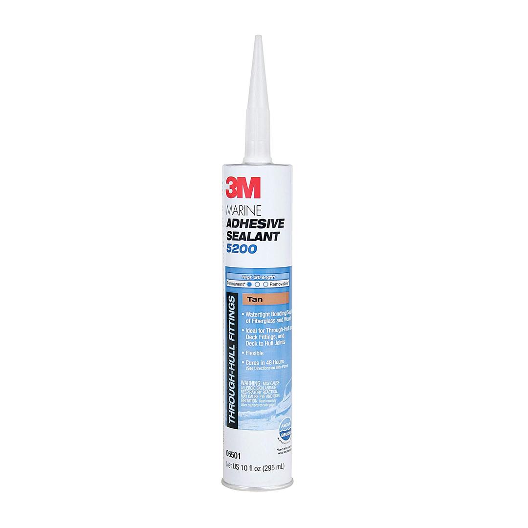 3M 06501 Marine Adhesive Sealant Permanent Bonding and Sealing for Boats and RVs Above and Below the Waterline Waterproof Repair, Tan, 10 fl oz Cartridge - The Twister Group Tools product