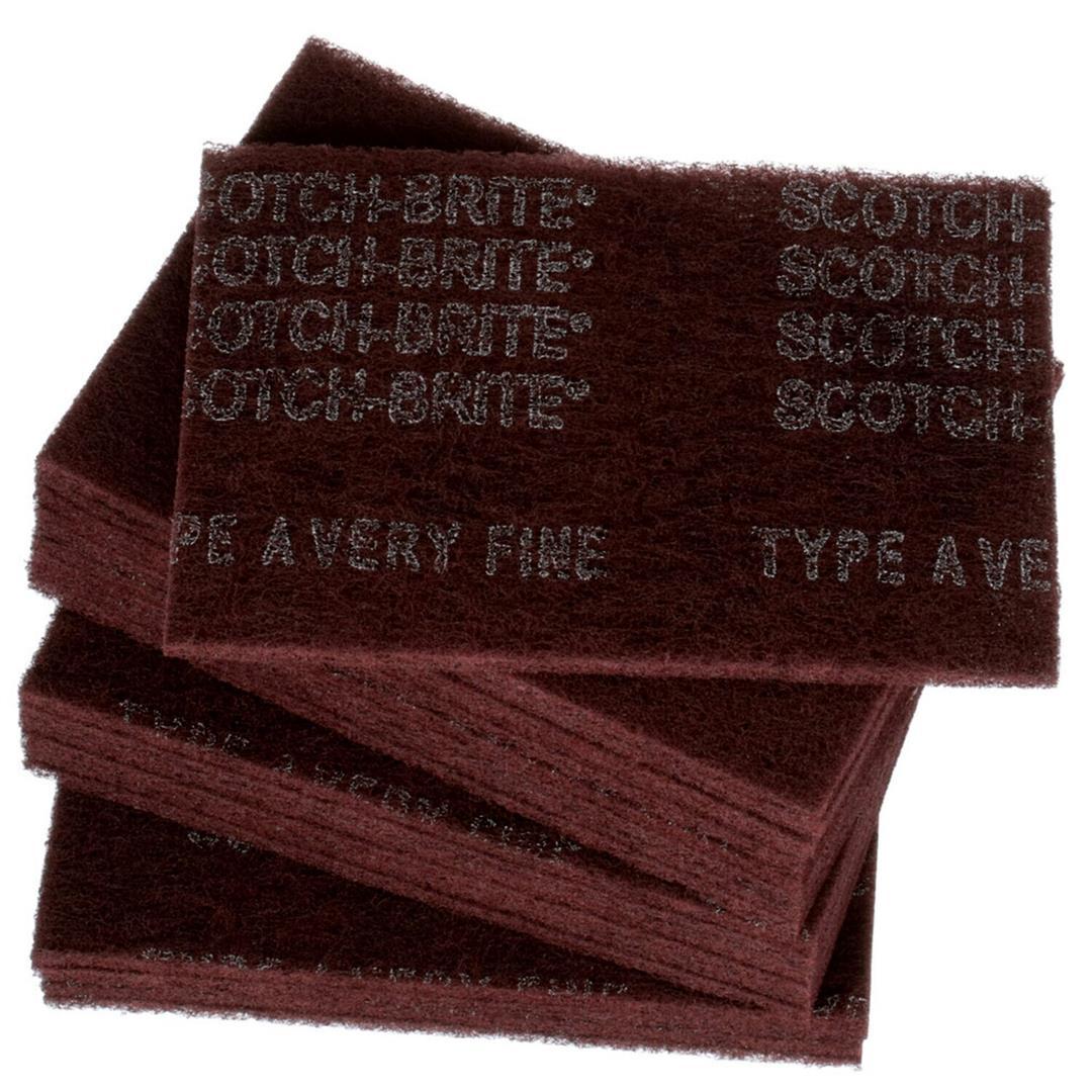 3M 07447 General Purpose Hand Pad, Very Fine Grade, 6 in x 9 in, Pack of 20, Aluminum Oxide, Surface Preparation, Scuffing, Blending, Cleaning, Maroon - The Twister Group Tools product
