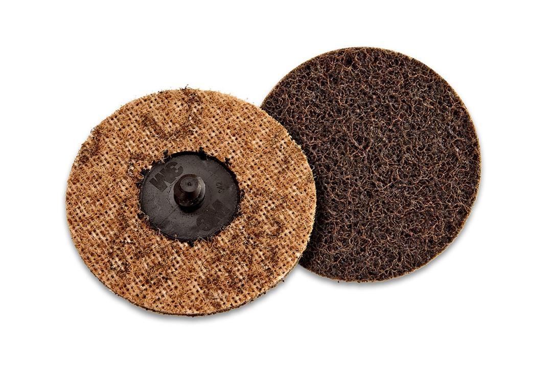 3M 07485 Surface Conditioning Disc; Scotch-Brite Roloc; Used For Deburring/ Blending/ Finishing; Abrasive Disc; 3 Inch Diameter; Coarse; Brown; Aluminum Oxide; Roloc Quick Change Attachment System; Box Of 25 - High quality product image showing 3M 07485 Surface Conditioning Disc; Scotch-Brite Roloc; Used For Deburring/ Blending/ Finishing; Abrasive Disc; 3 Inch Diameter; Coarse; Brown; Aluminum Oxide; Roloc Quick Change Attachment System; Box Of 25 details and features